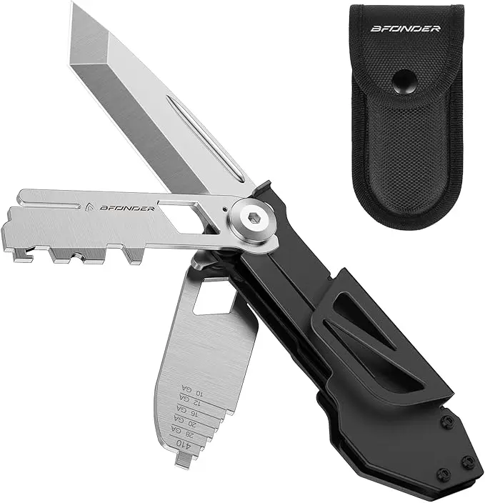 5-in-1 Adjustable Folding Pocket Multi-Tool Set - Lightweight, Durable All-Metal Hand Toolkit with Folding Knife, Wrench, Precision Adjuster, Carbon Cleaner, Cutter for Outdoor EDC, Field Work, DIY Maintenance, Durable Hand Tools, Lightweight Tools