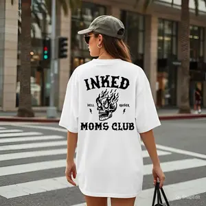 Inked Moms Club Tshirt, Tattoo Mom Skull Hoodie, Edgy Mama Graphic Sweatshirt, Biker Style Mom Shirt, Unisex Sweater Pullover Tee