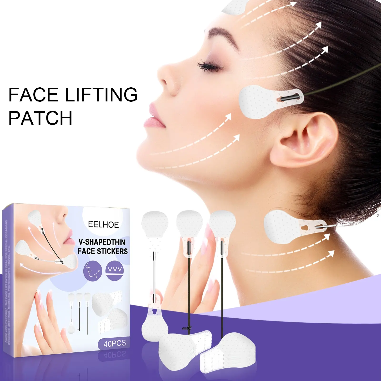 Invisible Face Lifting Tape 40PCS – Strong Adhesive V-Line Tape for Slim Face Effect & All-Day Wear | Christmas Special | Black Friday/Year-End Sale