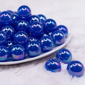 20mm Royal Blue Jelly AB Acrylic Chunky Bubblegum Beads 20mm Royal Blue Jelly AB Acrylic Chunky Bubblegum Beads