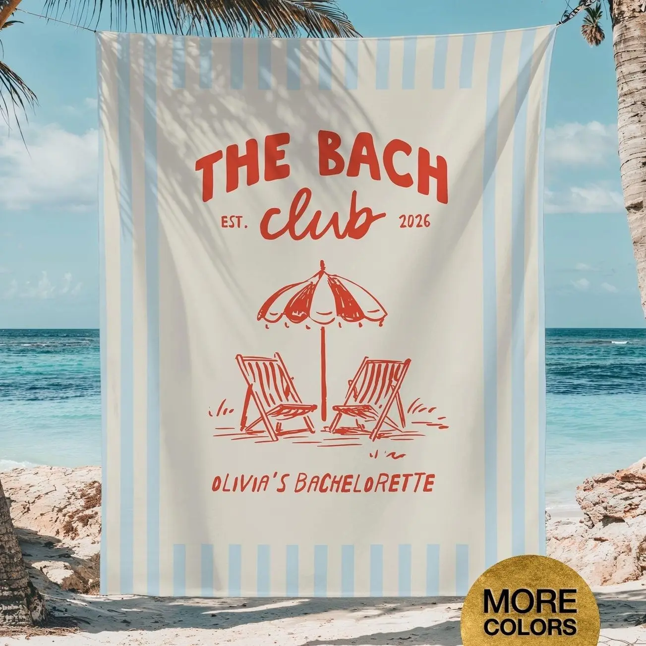 The Bach Club Beach Bachelorette Tapestry Bach Club Banner Personalized Coastal Bachelorette Decor Bachelorette Weekend Welcome Sign Bride