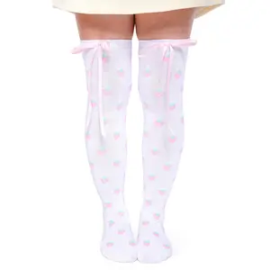 Strawberry Over The Knee Cotton Socks