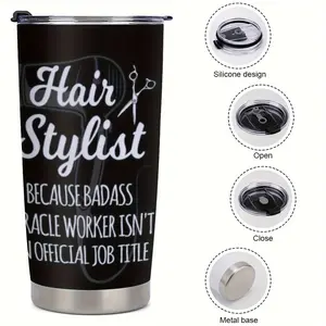 1pc 20oz, Hair Stylist, Stainless Steel Cup, Car Tumbler Cup, Travel Coffee Mugs, Car Outdoor Tumbler Cup Gift for Relatives, Kitchen Drinkware, Gift for Hairdresser Friend