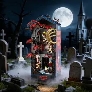 Stranger Things Book Stand Small Bead Model Display Piece Light-Up Building Blocks Educational Puzzle Toy