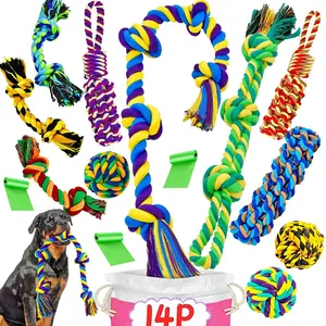 SHARLOVY XL Dog Chew Toys for Aggressive Chewers Large Breed, 14 Pack Tough Indestructible Dog Toys , Durable Puppy Chew Toys for Teething, Heavy Duty Cotton Dog Rope Toys for Large Dogs