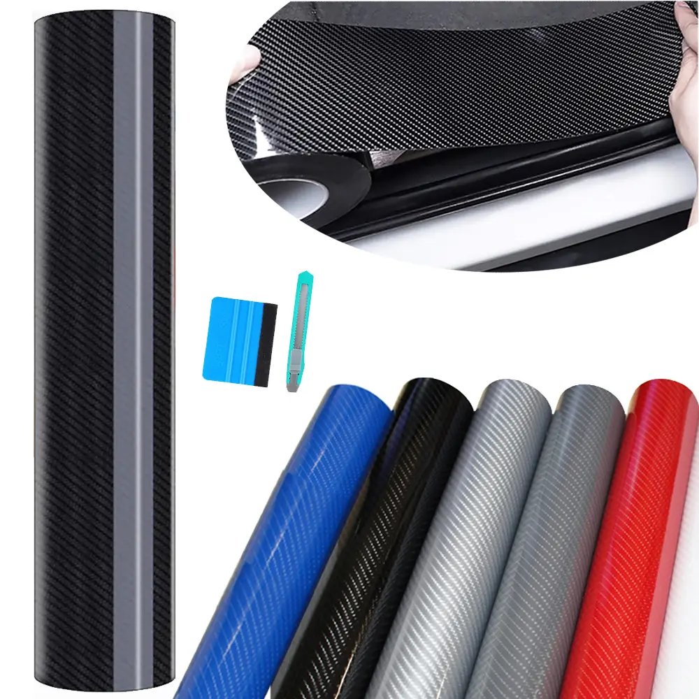 Super Glossy Car Body Sticker with Cutter and Hand Tool Kit, 60x12 inch Car Vinyl Film Wrap Protector Sticker, 5 FT x 1 FT Self-Adhesive Air Bubble Free Easy to Install, Vinyl Automotive Wrap Film Anti-Collision Fits for Most Vehicles Accessories