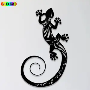 1pc Gecko Metal Wall Art, Exotic Gecko Statue Mural, Ideal Gift for New Year, Easter, Reptile Decor Enthusiasts, Weather-Resistant Metal Wall Decor Wall Sculptures, Perfect for Patio Wall & Garden Fence, Charming Outdoor & Indoor Decor