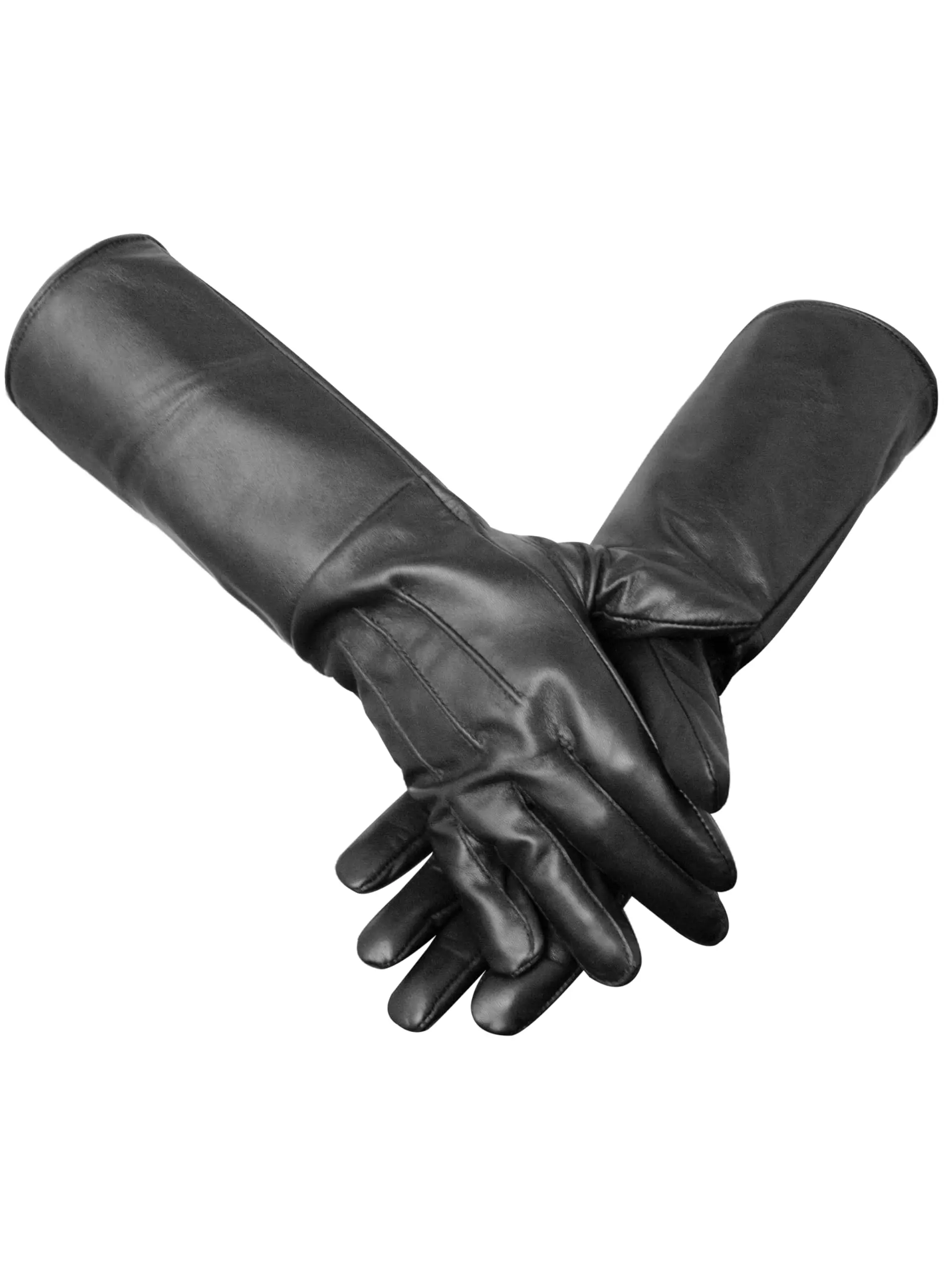 URBAN BUCK Renaissance Medieval Gloves Men for Costume - Unlined Sheepskin Leather Swordsman Steampunk Cosplay Gauntlet Glove Long