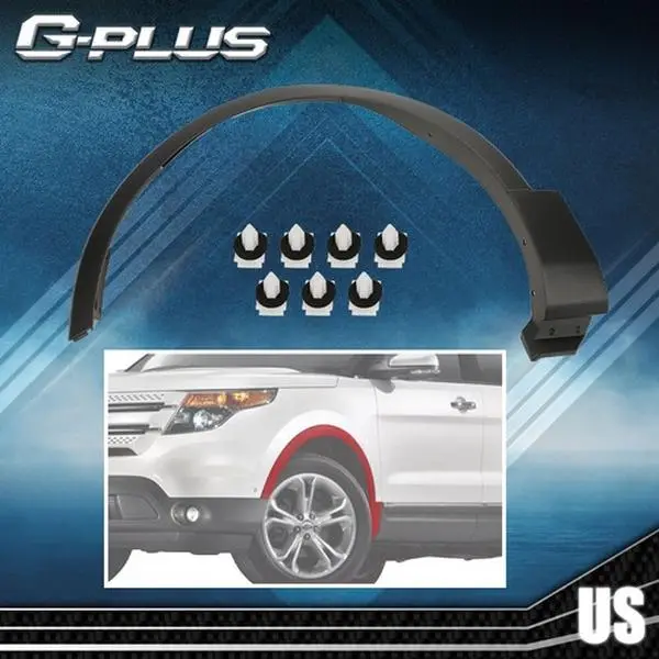 MOTOR GPLUS 100% Brand New in Box Chrome Front Left Fender Flare - 1 Pc Automotive Trim Accessory, Vehicle Chrome Trim with Mud Shielding, Car Accessories for 11-15 Ford Explorer (FO1290126)