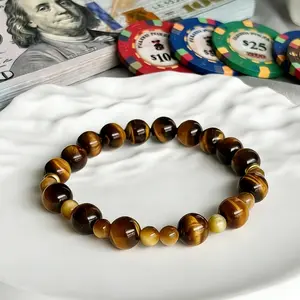 Natural Yellow Tiger Eye Wealth Bracelet for Luck & Protection, Energy Crystal for Career Success, Unisex Vintage Gift,Gift for Mother’s Day Teacher Appreciation Nurses Day