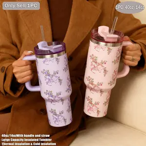 1200ML Stainless Steel Insulated Cup with Handle, Vacuum Bottle, Tumbler for Travel, Office, Outdoor, Gym, Home, Includes Straw, Perfect Gift