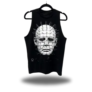 TheDriveClothing Hellraiser Black Tank Top – Graphic Sleeveless Shirt, Unisex Cotton Tank, White Print Streetwear Gym Tank, Vintage Style Casual Wear