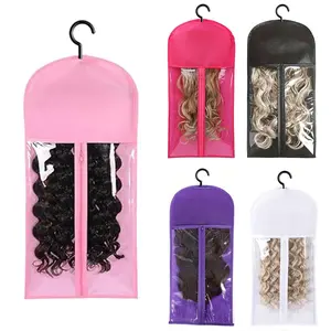 Premium Wig Storage Bags Set of 3/6, Durable Metal Hooks, Transparent Design, Organizational Zipper Storage, Ideal for Multiple Wigs and Hair Extensions