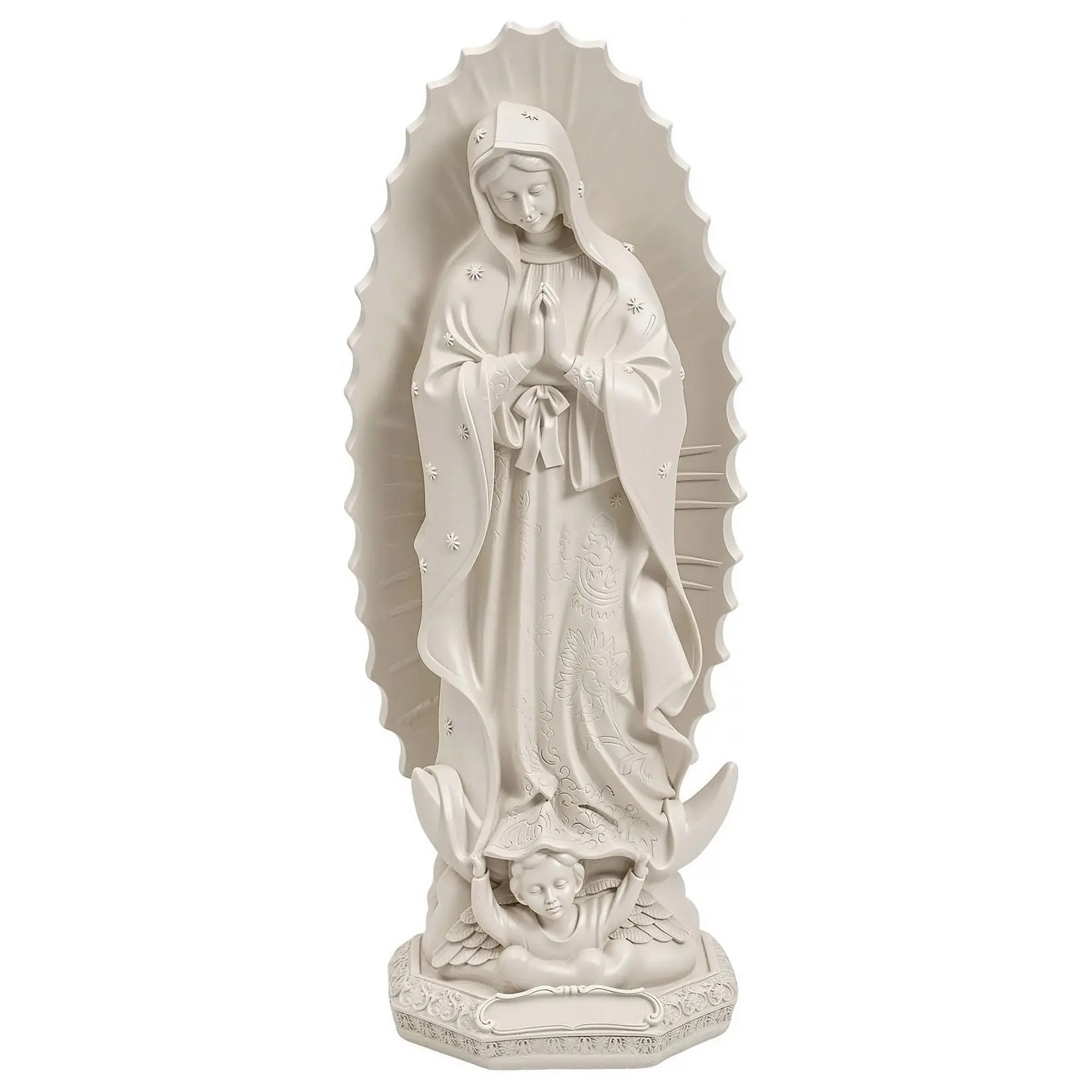 11.8" Resin Virgin Mary Statue, Beige Handmade Religious Sculpture – Indoor & Outdoor Catholic Decor, Perfect Gift,outdoorfurnitureset