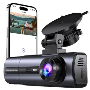 4K Triple-Lens Camera with WiFi GPS, Hit-And-Run Scammer Detection, Close-Up Shooting, Instant Proof 🚗 (WithOut Card)Non-rechargeable, must be used while plugged in.