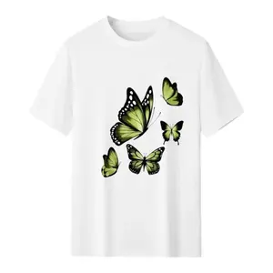 Men's Vintage Round Neck Short-Sleeve Cotton Cropped Graphic T-Shirt - Casual Streetwear Top with Butterfly Print, Comfortable, Breathable, Soft, Skin-Friendly, Multi-Color, Ideal for Spring Summer, Book Merch Predator Tee