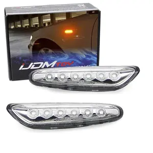 iJDMTOY Euro Clear Lens Amber Full LED Front Side Marker Light Kit For BMW 1 3 5 Series, etc