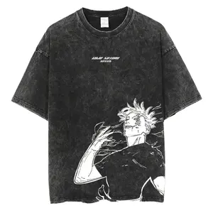 Gojo Sixth Eye Oversized Vintage T-shirt, Acid Wash Shirt,Anime Clothing, Gif for men, Y2K shirts