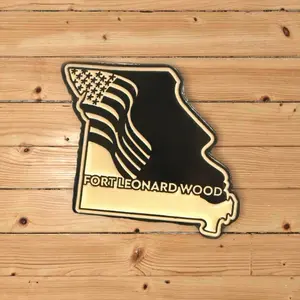 Fort Leonard Wood MO - FLW - Basic Training Enamel Pin - 26mm x 25mm - Unisex Design with American Flag Motif