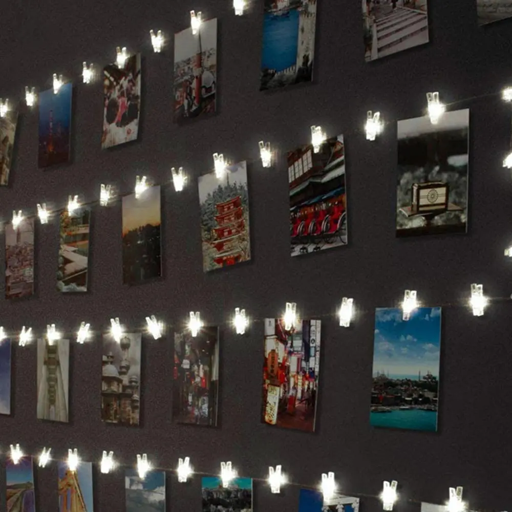 Photo Clip Light String, 1 Count Battery Powered Light String, Atmosphere Decorative Light String, Photo Clip Design Ambient Light