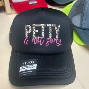 Pink Leopard Trucker Hat with "Petty & Not Sorry" Graphic