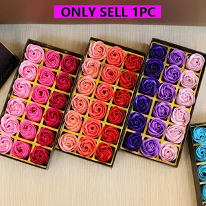 Artificial Rose Soap Flower Gift Box, 1 Box Colorful Romantic Rose Soap Flower Bouquet, Birthday Gift for Girlfriend, Wedding, Party, Anniversary, Body Care