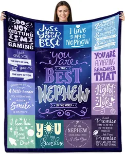 Gifts for Nephew Blanket 50"x60", Nephew Gifts, Birthday Gifts for Nephew, Nephew Gifts from Auntie, Nephew Graduation Gift, Ultra-Soft Flannel Throw Blanket for Nephew
