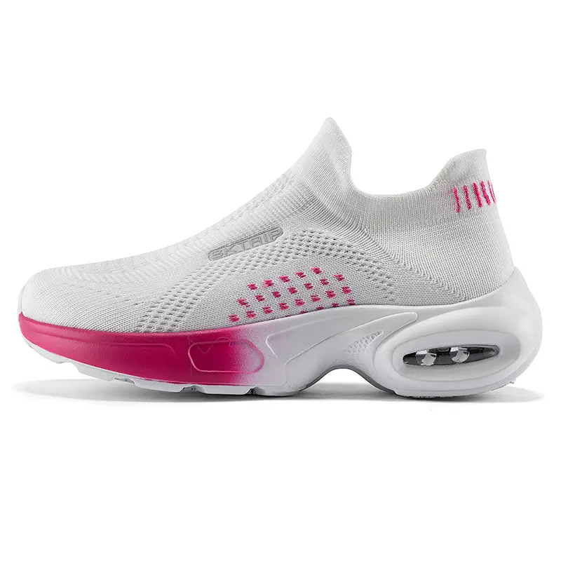 Women's Wide Toe Box Work Shoes Fly Knit Anti Slip Air Cushion Comfortable Safety Footwear for All Day Standing