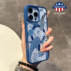 Chic Magnetic Case for iPhone11/12/13/14/15/16/promax whalesshark MagSafe Ready, Anti-Slip, Ultra Thin |   Aesthetic Touch for Daily Use