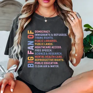 Big Fan of Human Rights Shirt,Political Minimalist Unisex Tee,No Human is Illegal,Radicalized by Basic Decency,Subtle FDT Shirt