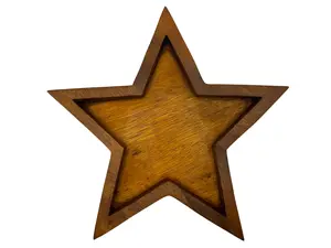 Handcrafted Wooden Star Tray 11x11 Natural Wood Crystal Jewelry Candle Holder Decorative Altar Setup
