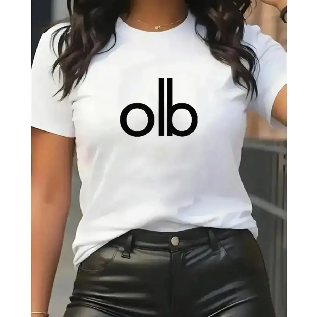 Women’s Summer Printed T-Shirt, Fitted Knit Crew Neck Tee, Casual Short Sleeve Top, Lightweight Everyday Womenswear