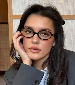 Retro Oval Tortoise Frame Blue Light Glasses Brown Small Tortoise Trendy Glasses Retro Vintage for Women, Teen Girls