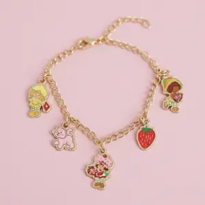 Strawberry Shortcake Charm Bracelet with Adorable Characters and Fruit Charms Perfect for Collectors