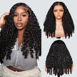 [Burmese Curly Wig] Megalook 13X6 Glueless Lace Frontal Wig Pre-everything Tiny Knots Put On Go With Elastic Drawstring Band Natural Hairline Finger Coil Ends