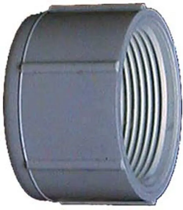 Genova Products 2 in. PVC Sch. 40 Threaded Cap - Plumbing Pipe Fitting for Capping Pipes, Model 30162, Sch. 40 Threaded Caps