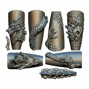 3D Dragon Nail Art Silicone Mold, 3D Relief Fimo Mould for False Nails Decoration, DIY Nail Stamping Mold for Acrylic UV Gel Polish Manicure Tools