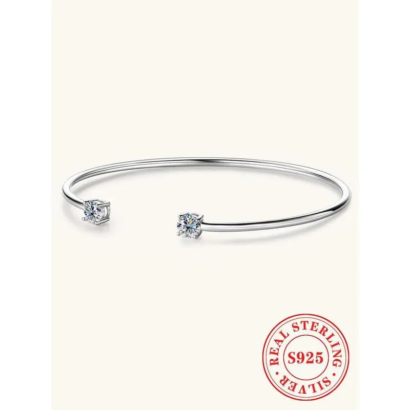 S925 Sterling Silver Decor Cuff Bangle, Fashion Jewelry for Party, Daily Clothing Decor, Trendy All-match & Exquisite Jewelry for Birthday Gift S925 Sterling Silver Decor Cuff Bangle, Fashion Jewelry for Party, Daily Clothing Decor, Trendy All-match & Exquisite Jewelry for Birthday Gift