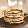 Women's Elegant Rhinestone Decorated Ring, Exquisite Trendy Ring, Fashionable Jewelry for Women As Gift, Statement Multi Ring, Beautiful Rings