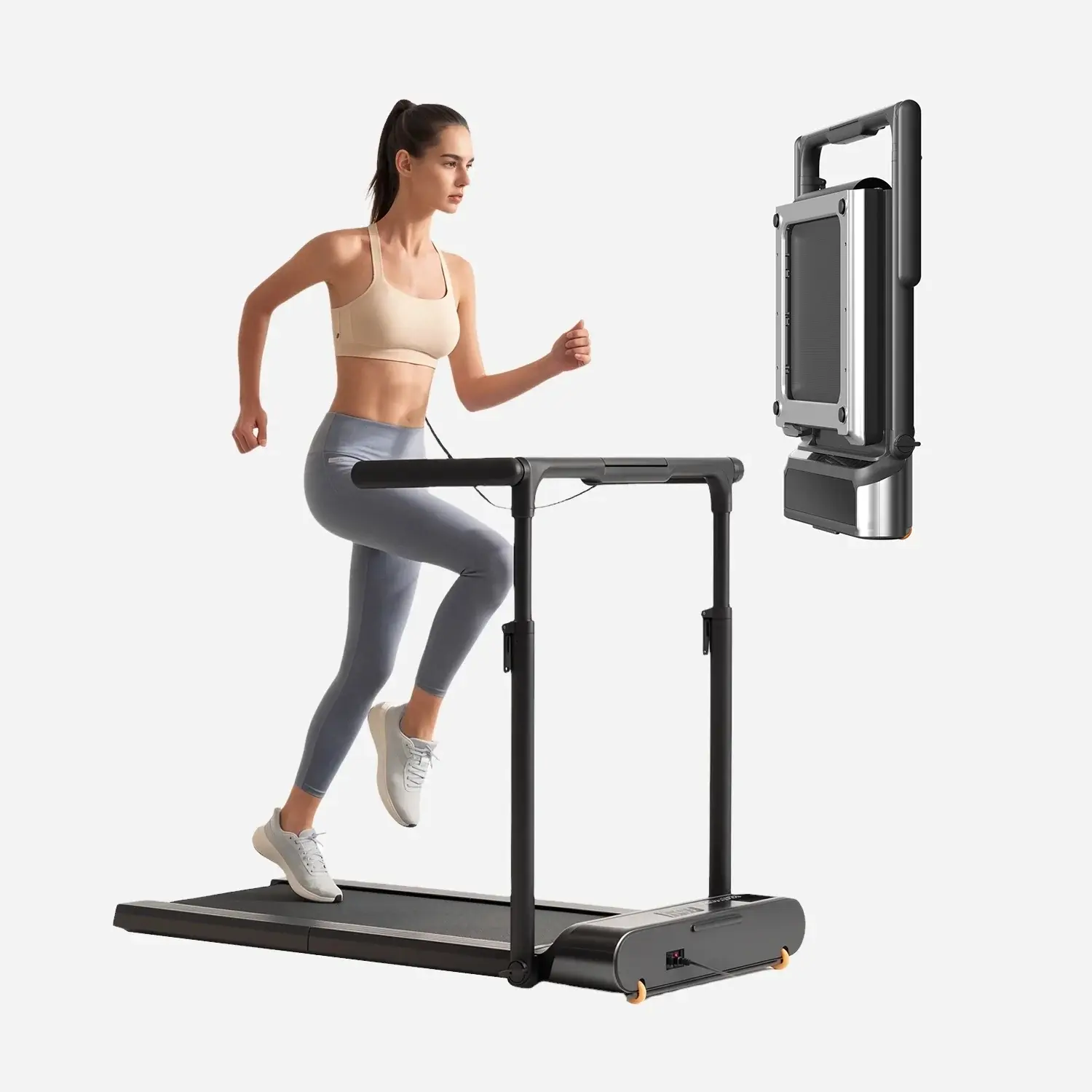 WalkingPad R3 Hybrid+ 2-in-1 Foldable Walking Pad Treadmill, Aluminum Alloy Frame & Adjustable Handrail for Home & Office, Max 7.5 MPH, Sturdy & Lightweight, LED Display, Collapsible Portable Fitness Machine, 400lbs Max Load, 12-Month Full Warranty