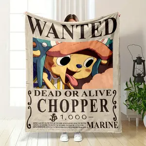 One Piece Tony Tony Chopper Wanted Poster Blanket, Super Soft Cozy Flannel Throw. This blanket features the iconic 1000 berry wanted poster design of the cute reindeer doctor from the hit anime On