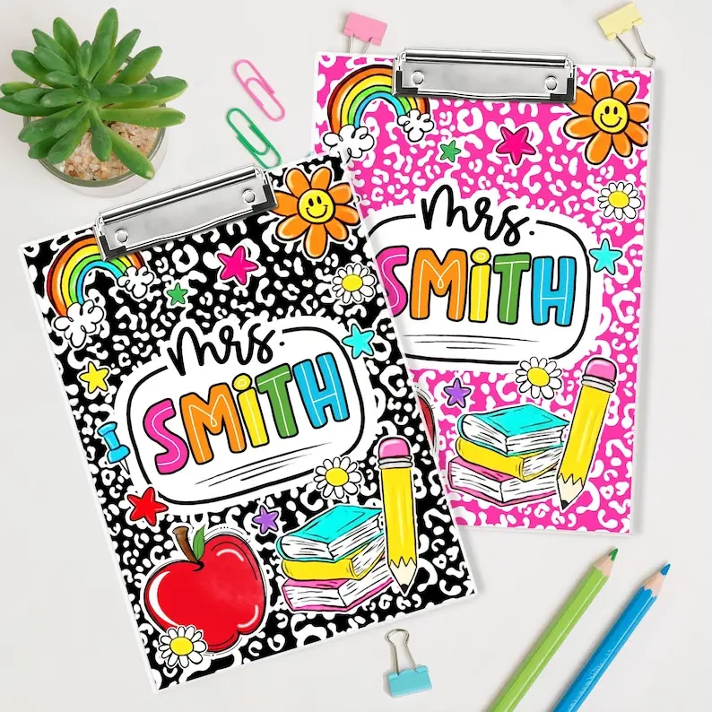 Personalized Teacher Clipboard, Custom Acrylic Clipboard With Teacher Name, Acrylic School Supplies, Back To School Gift, Gift for Teacher, Back To School Teacher Appreciation Gift