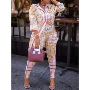 The elegant and sophisticated 2-piece pink pants set