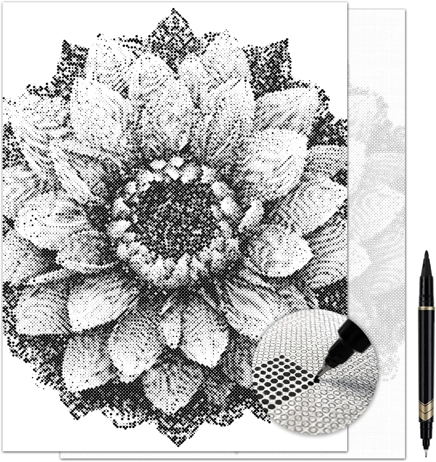 Lotus Crown Mandala Dot Painting Kit for Adults — 13×17 Canvas with Dual-Tip Marker