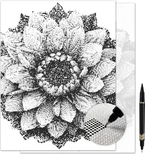 Lotus Crown Mandala Dot Painting Kit for Adults — 13×17 Canvas with Dual-Tip Marker