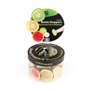 Citrus Bottle Stoppers - CDU/24 (Lemon, Lime, Grapefruit)
