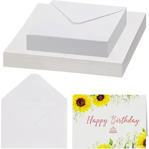 50 Sets Blank Watercolor Cards with Envelopes, Heavyweight 5x7 Inch 140lb/300GSM Greeting Card Paper for Wedding Invitation, Notecards, Painting cards and Thank-You Cards DIY Craft