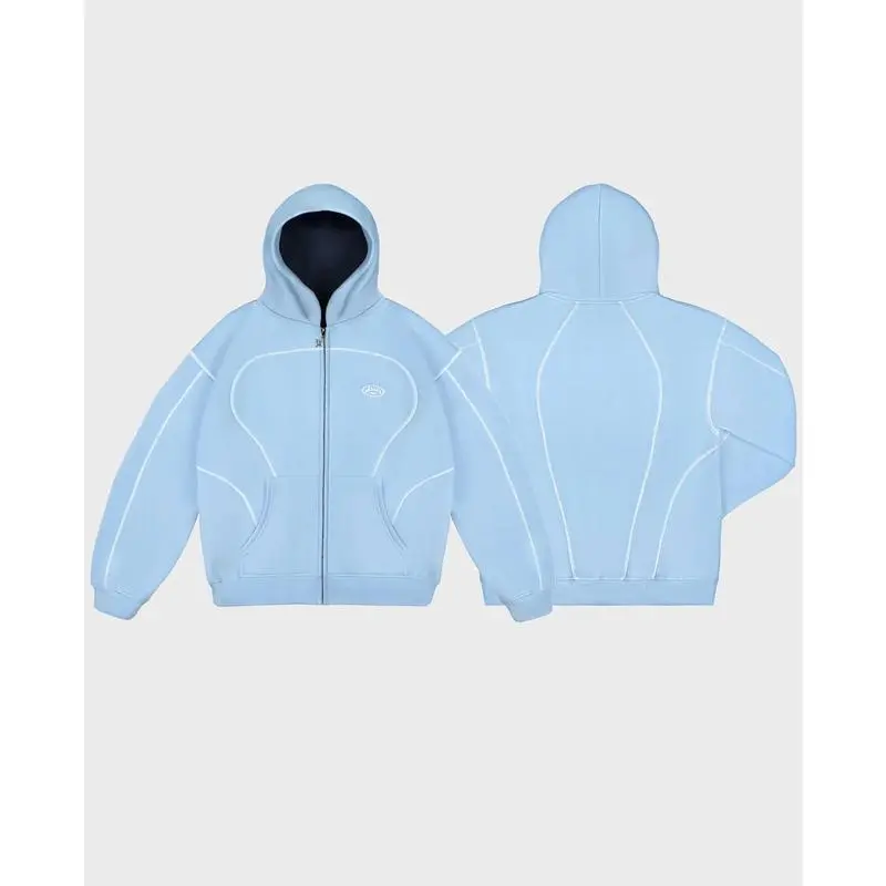 Light blue zipper sweatshirt