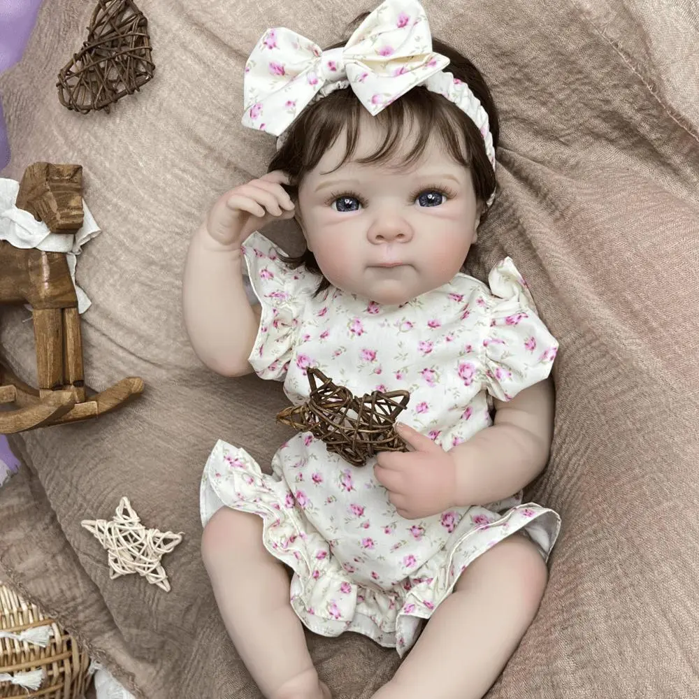 TopLink 18in (45cm) BPA-Free Lifelike Newborn Doll, Handmade Jointed Soft Vinyl Toy, Children's Birthday Gift with Clothes, Pacifier, Feeding Bottle & Birth Card