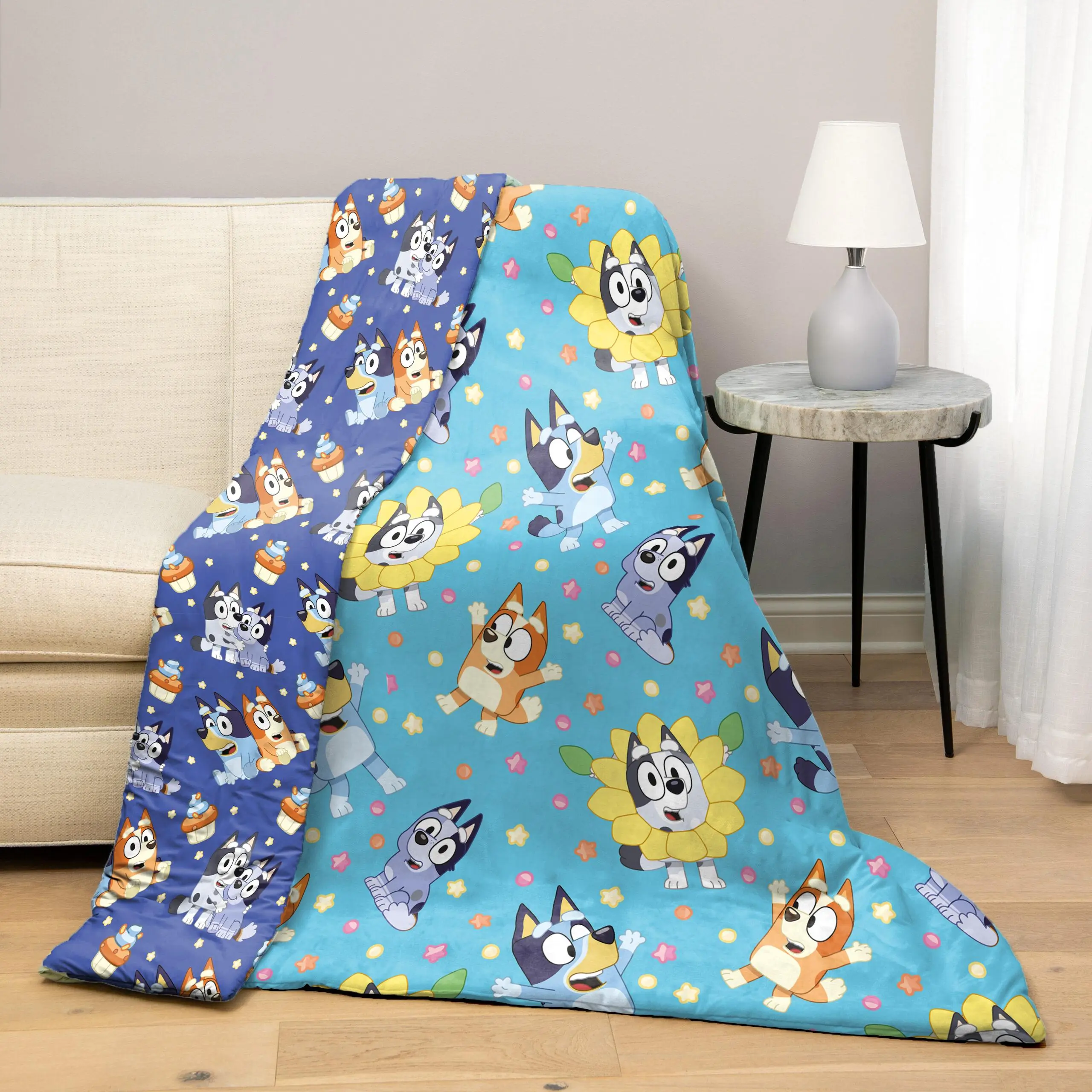 The Northwest Group Bluey Serenity Throw Blanket 50x70 in, Cousins Play or Moonlight Trick, Super Soft Cozy Kids’ Blanket for Bed, Sofa and Couch